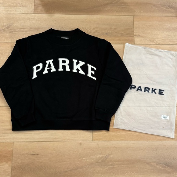 NWT PARKE Women's Black Crewneck Sweater - Picture 2 of 4